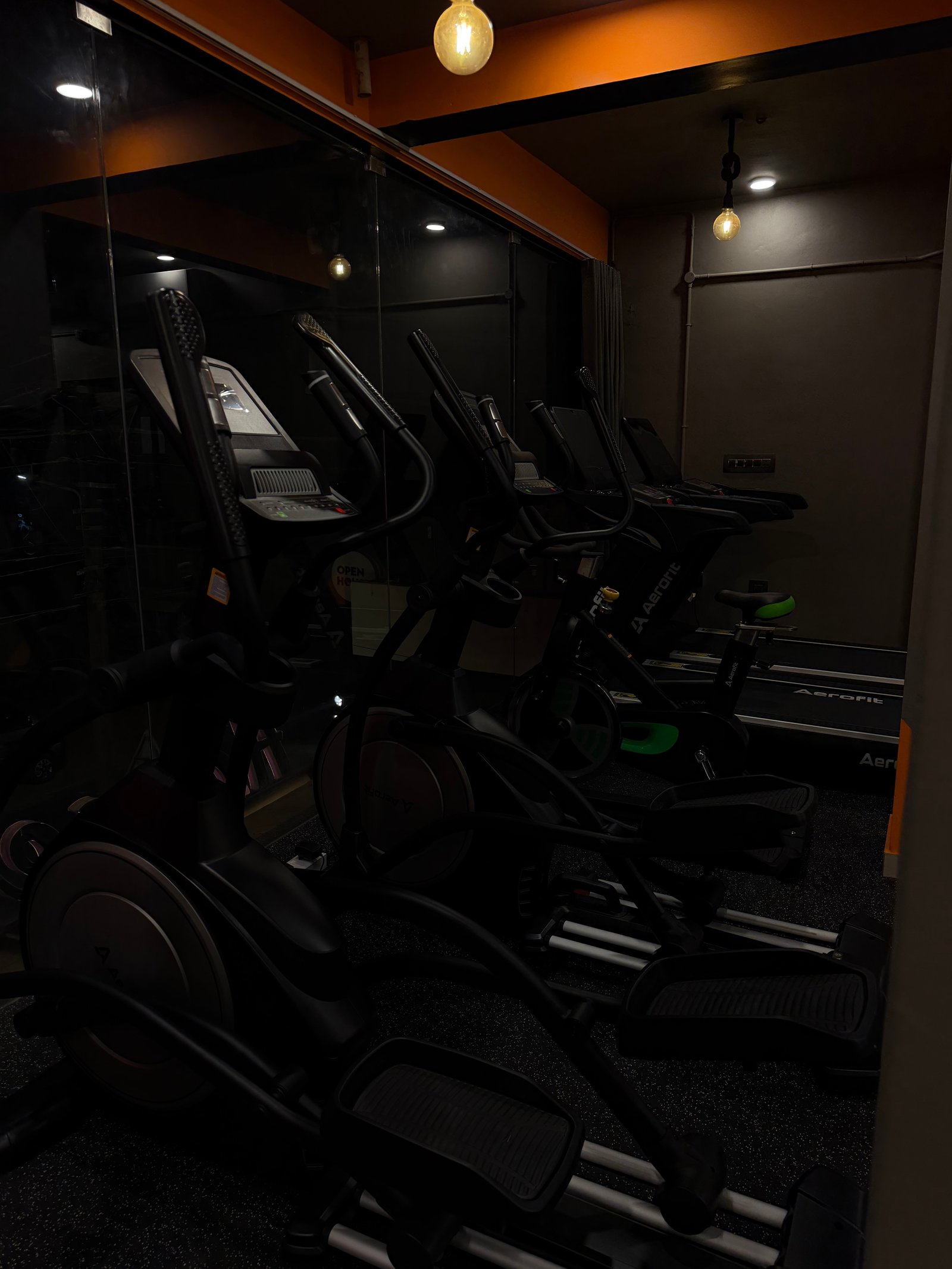 Cardio zone with Aerofit treadmills at Punch Fitness gym, Koratty