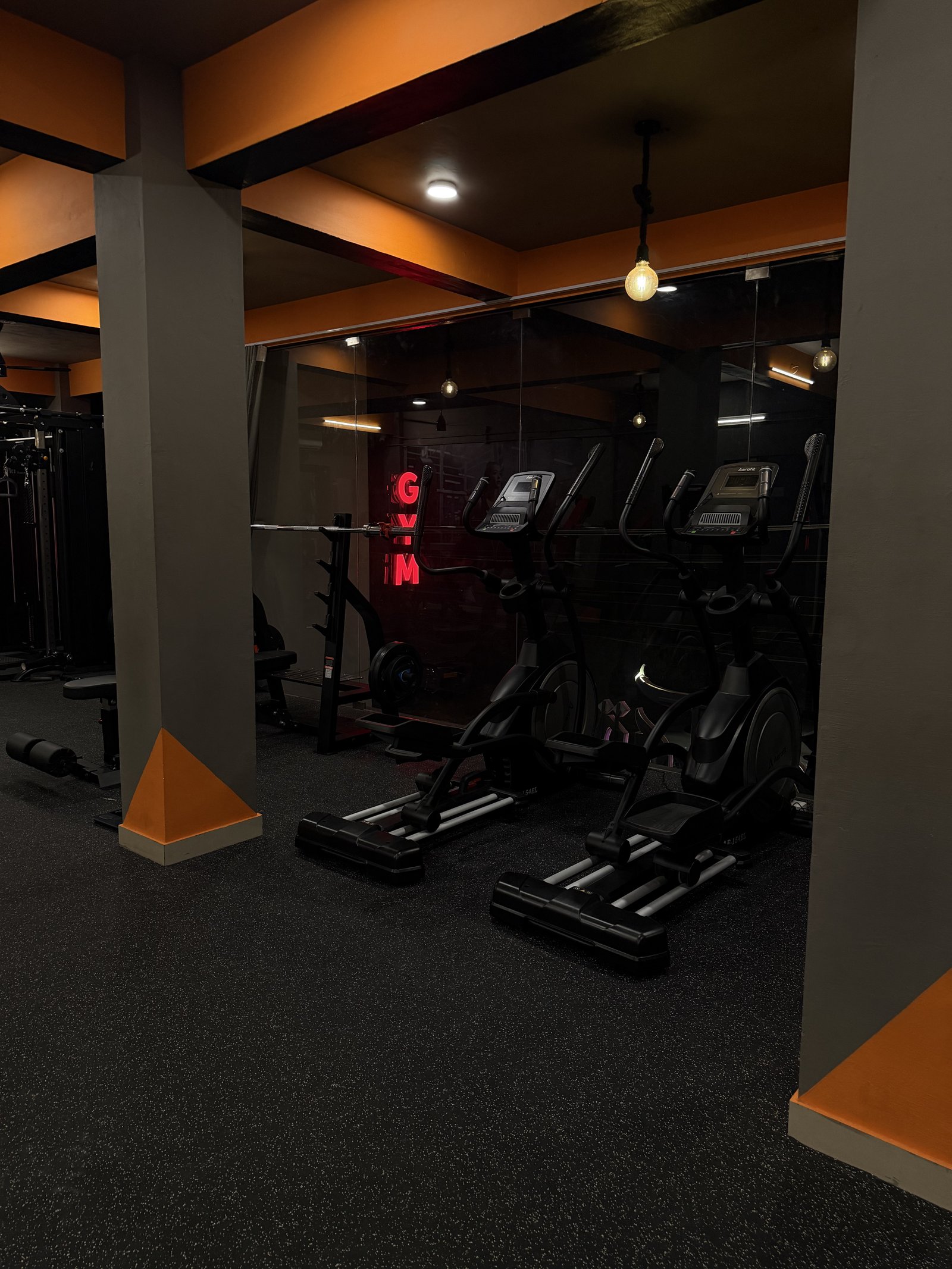 Ellipticals and open AC gym floor at Punch Fitness Koratty