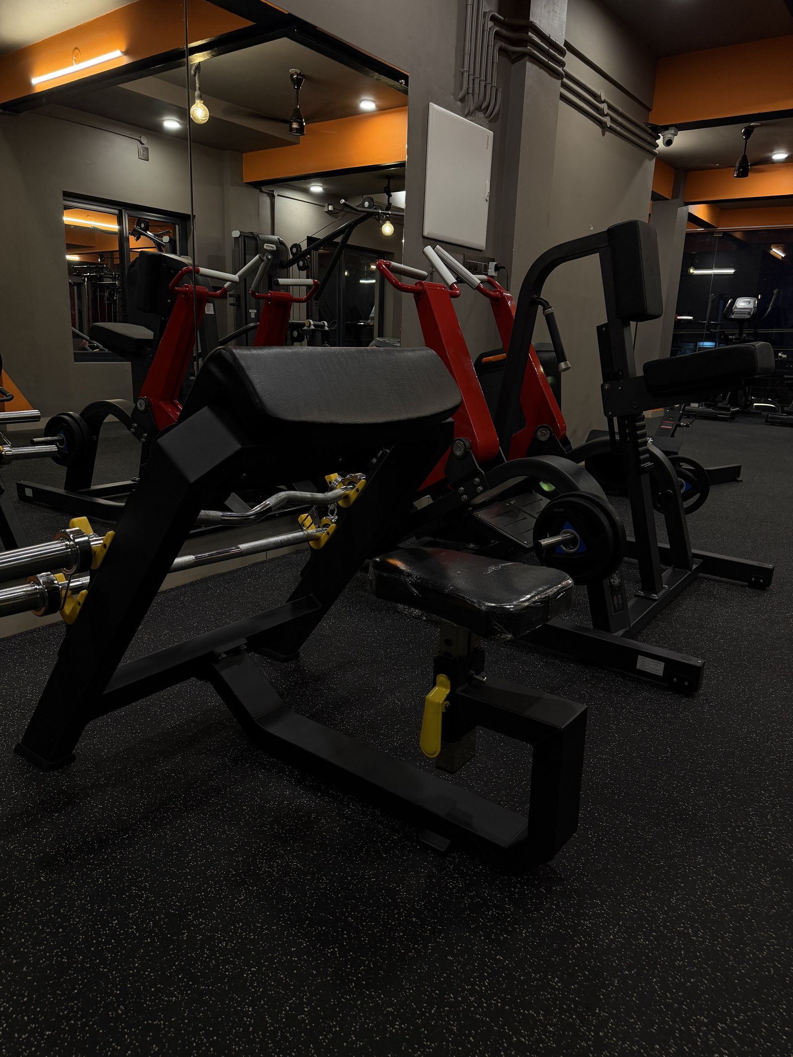 Air-conditioned free weights area at Punch Fitness gym, Koratty