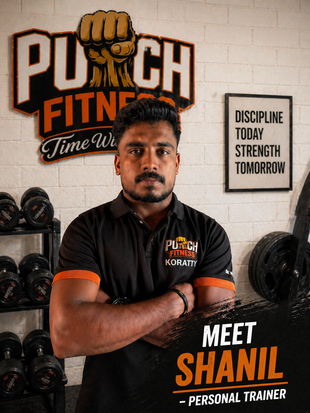 Shanil, personal training coach at Punch Fitness AC gym in Koratty